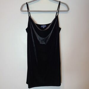 OVS Velvet Mini Dress Women XL  Black Hoco Cowl Neck Goth Y2K Dark Fairy LBD